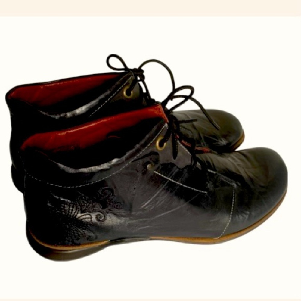 Romika Nelly Boots Short Ankle Bootie Hiking Shoes All Weather Flats Black Size9